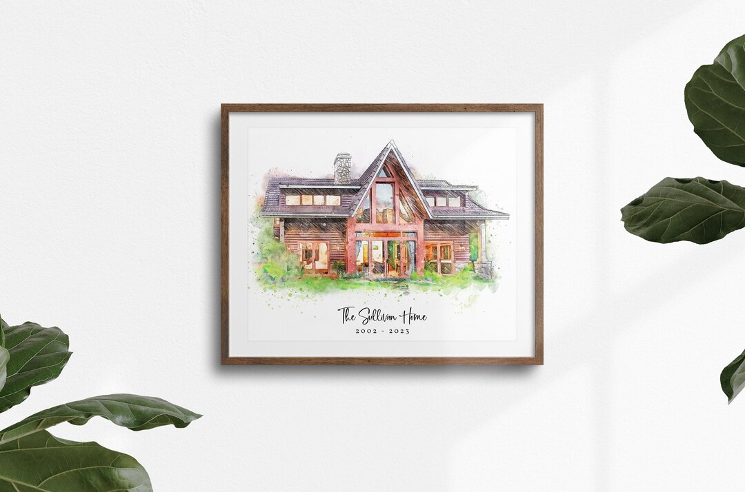 Custom Watercolor House Portrait: Personalized New Home Gift (digital ...