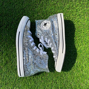 Silver Glitter Converse: Custom Sparkle Shoes for Brides & Parties