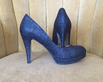 blue sparkly heels