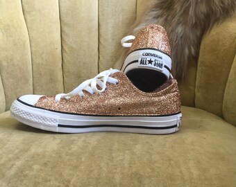 rose gold converse leather