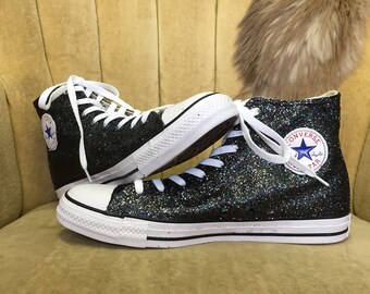 black glitter converse high tops