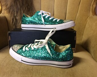 mint green bling converse
