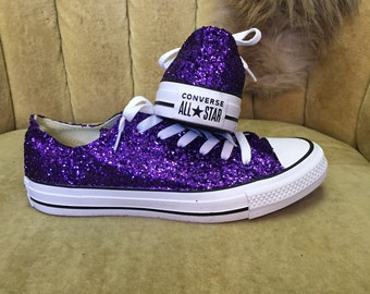 converse purple sparkle shoes