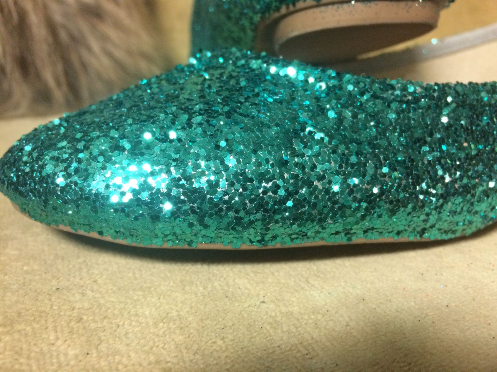 woman's custom made to order teal glitter ballet flats. glitter flats. slip on shoes woman's custom made to order teal glitter ballet flats. glitter flats. slip on shoes