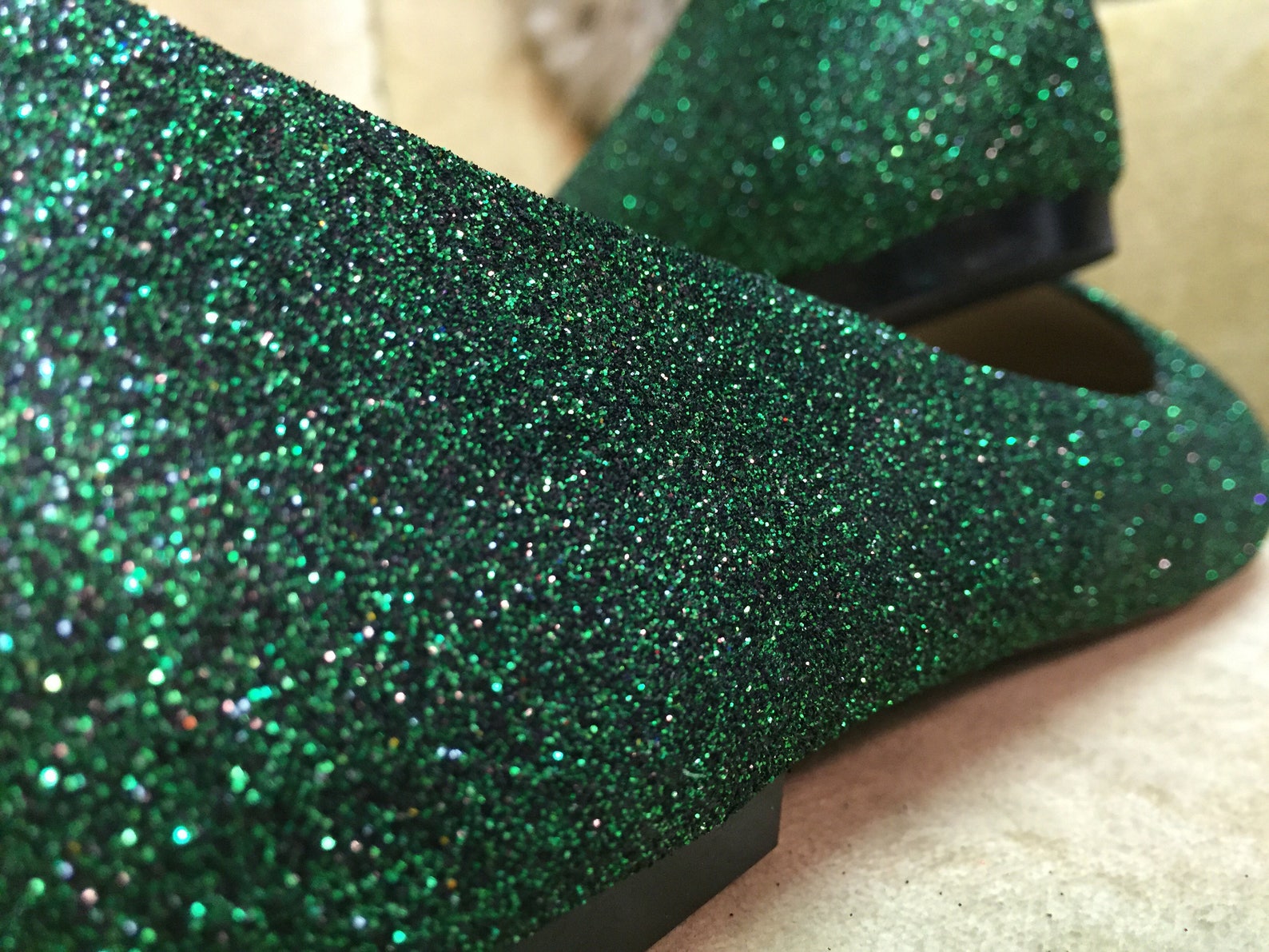 women's custom made to order green glitter ballet flats. glitter flats. slip on shoes women's custom made to order green glitter ballet flats. glitter flats. slip on shoes