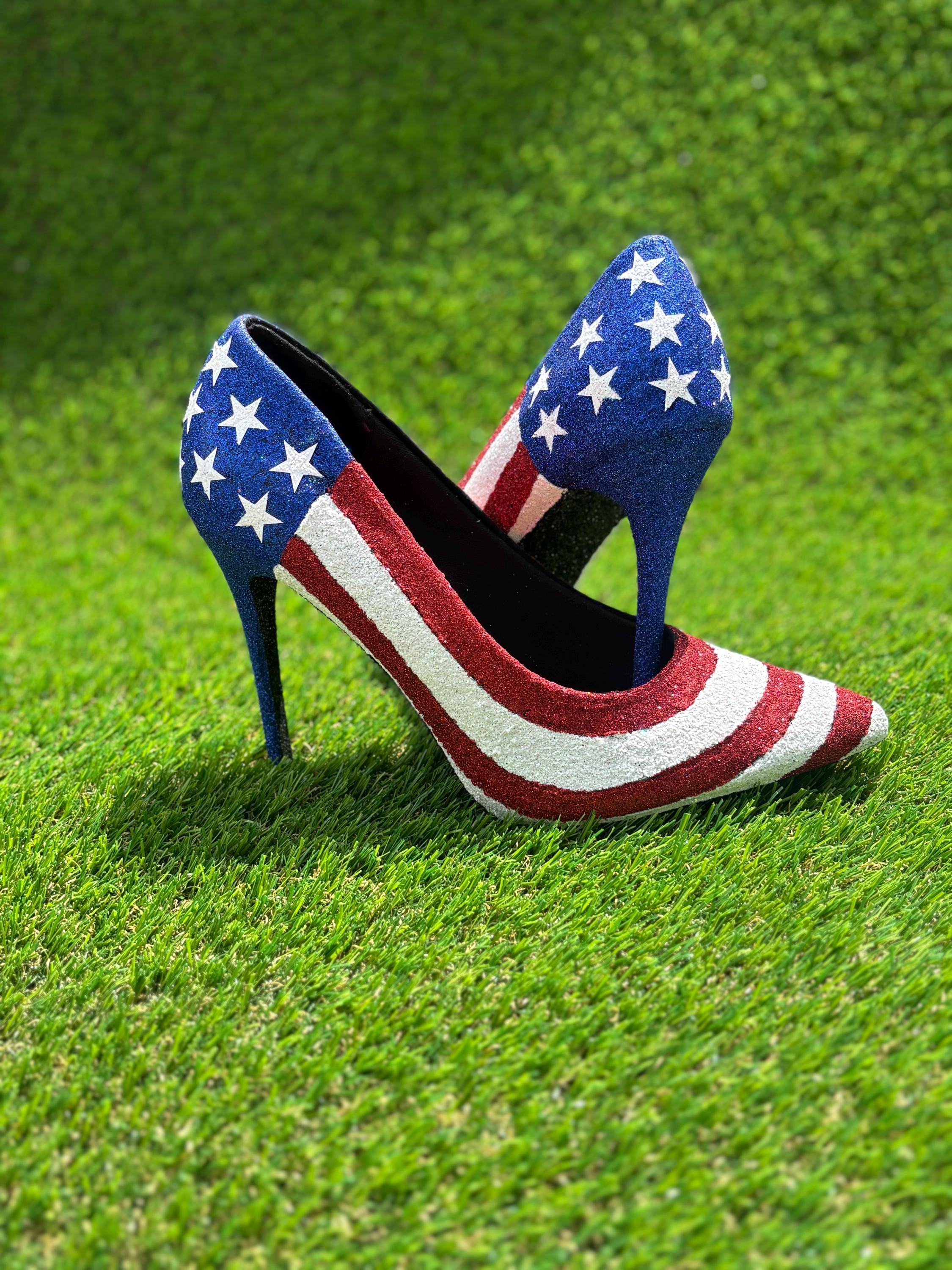 American Flag High Heels