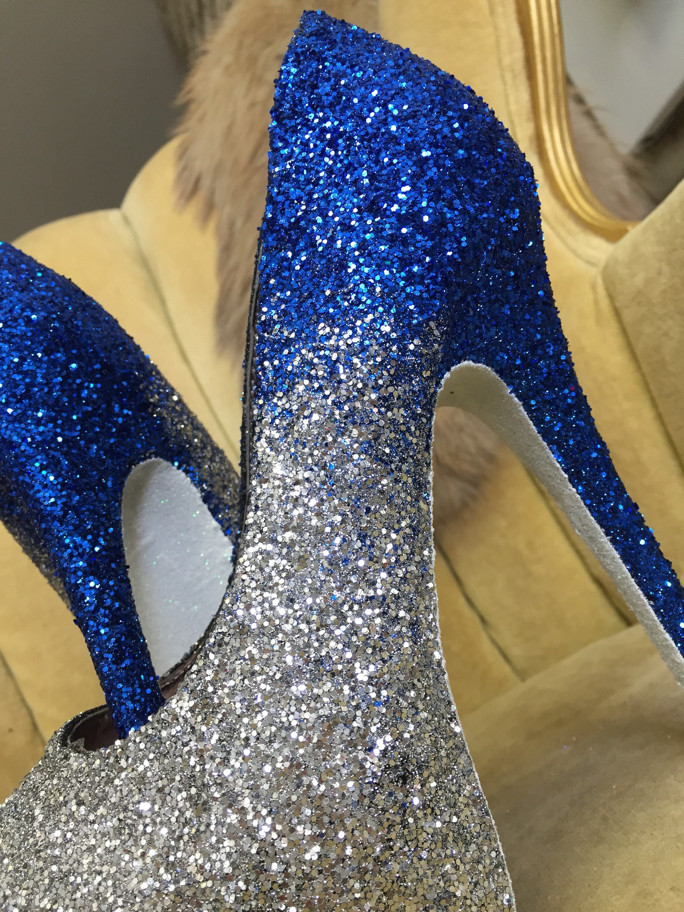 Glitter Blue Colour High Heels What Color Shoes To Wear With A Royal Blue  Dress? Ever-