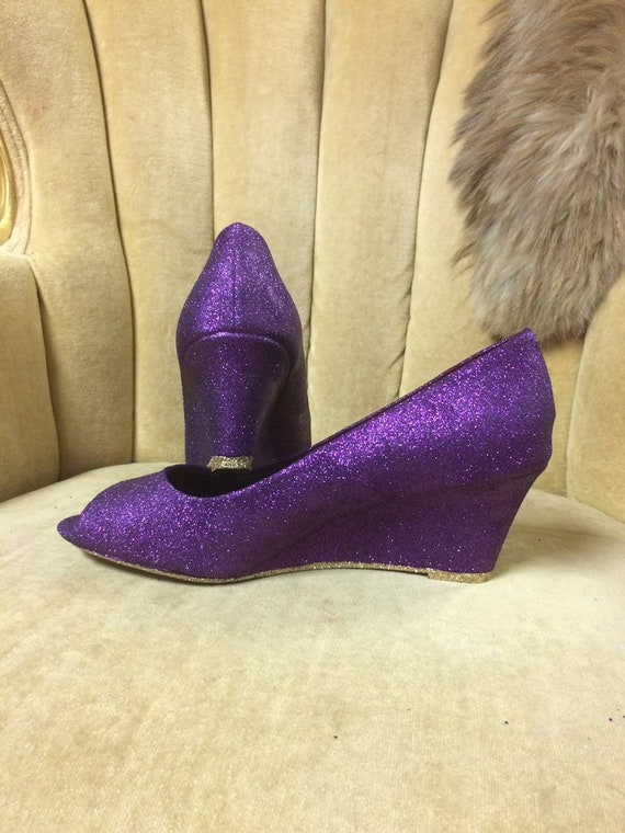 purple open toe shoes