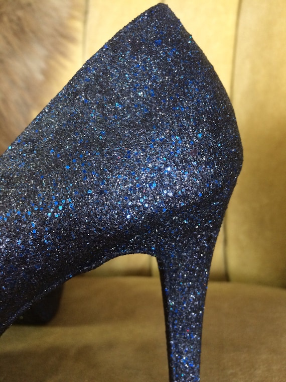 Glitter Heels / Navy Blue Glitter Heels / Wedding Shoes / Sparkle Heels /  Sparkly Shoes / Wedding Heels / Women's Pumps / Women's Shoes - Etsy | Glitter  heels wedding, Wedding shoes heels, Sparkly shoes