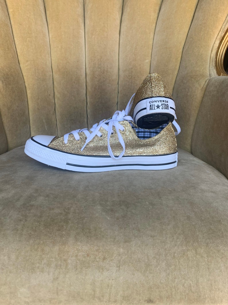 Authentic Glitter Converse All Stars in Gold Glitter. Custom Etsy