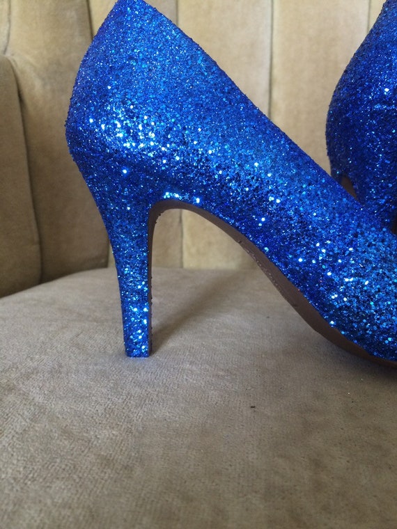 Custom made to order, Glitter high Blue bedazzled
