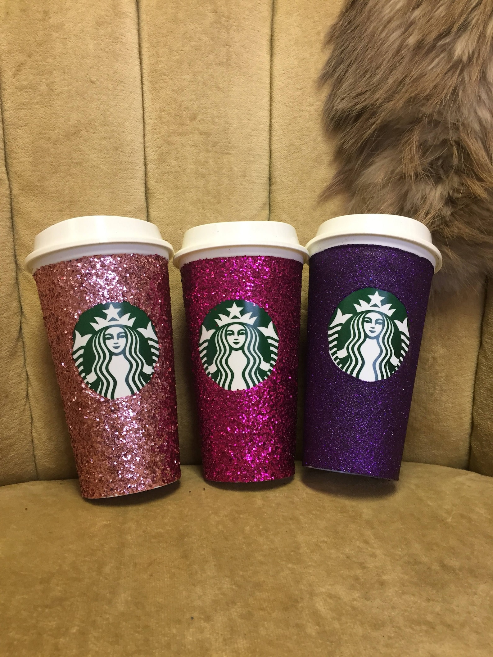 Purple glitter Starbucks cup. Authentic grande starbucks cup. Etsy