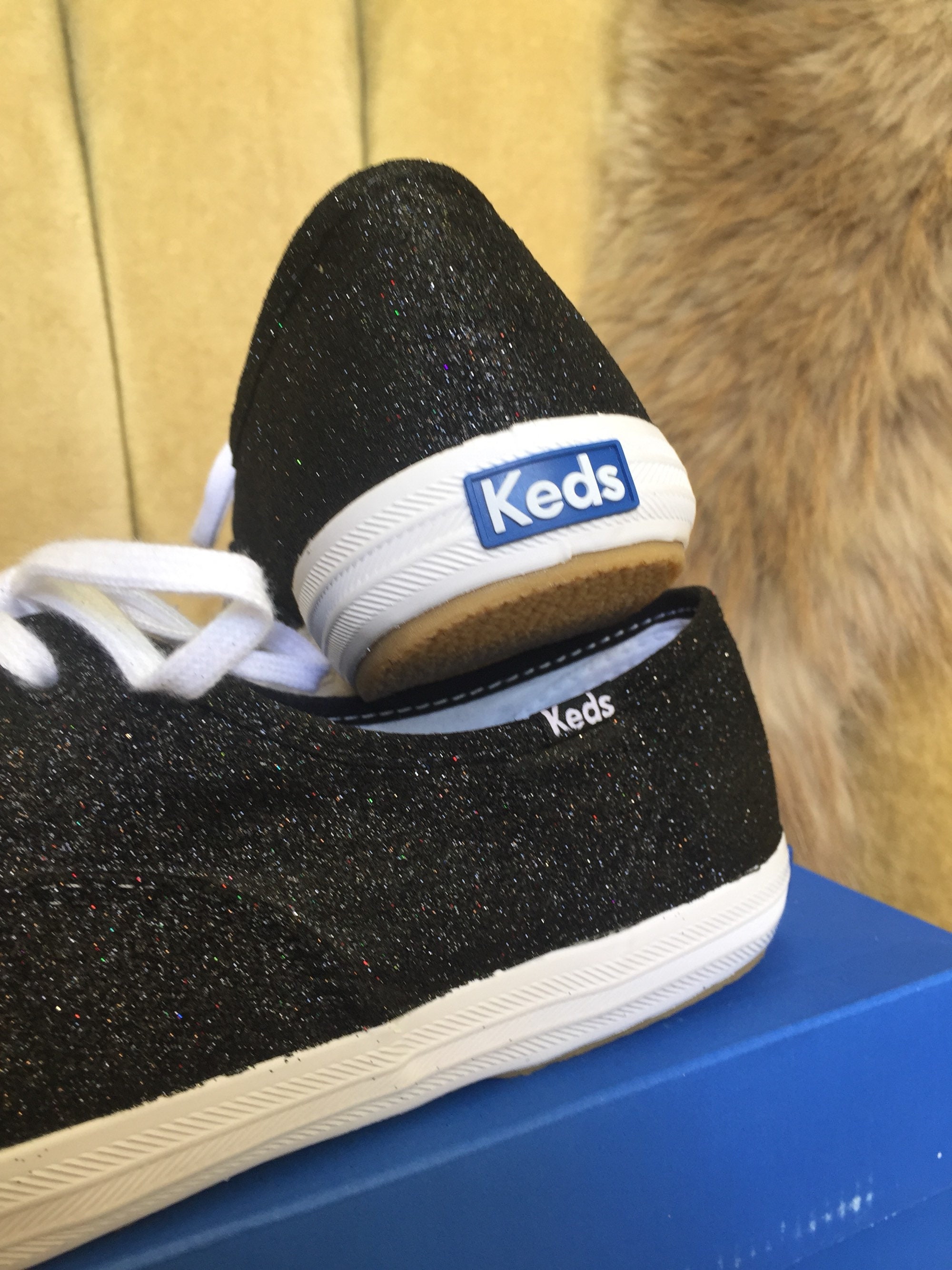 Black Glitter keds. Woman s Bling Sneakers