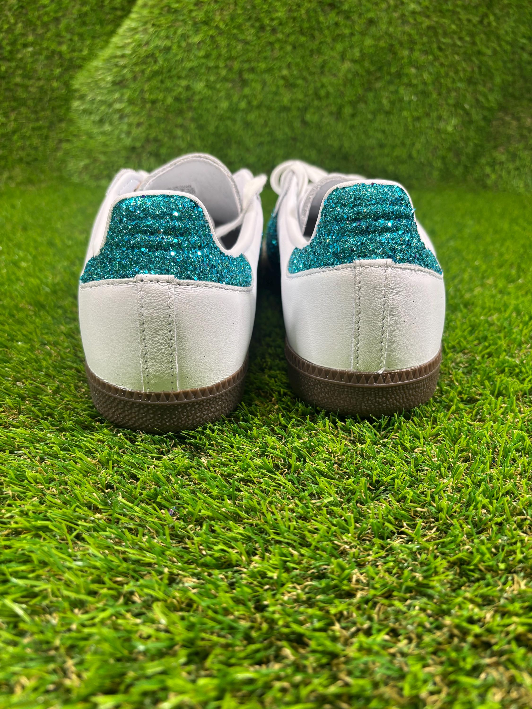 Custom Teal Blue Glitter Adidas Samba OG Glitter Sneakers: Bridal Wedding  Shoes - Etsy