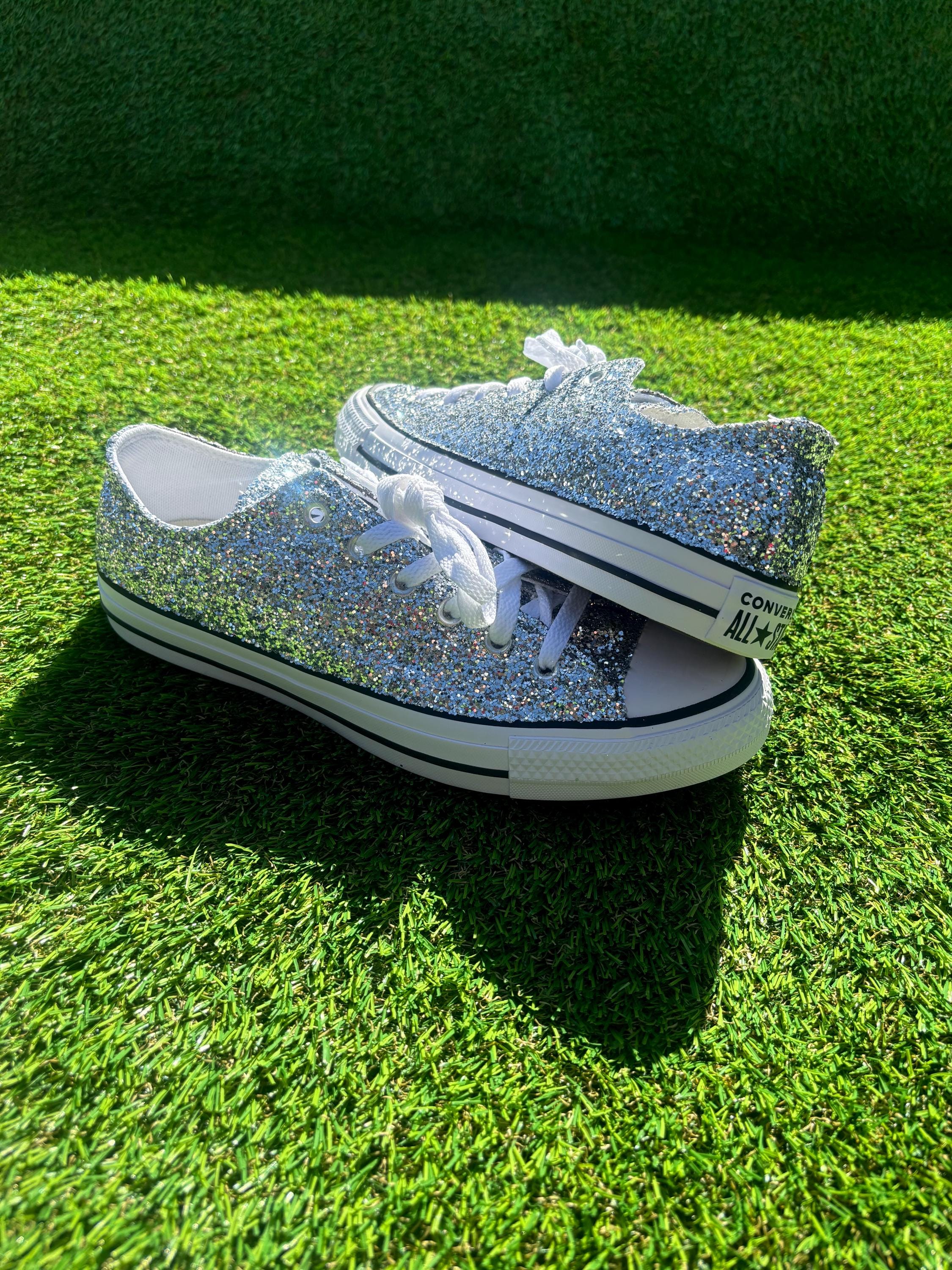 CONVERSE ALL-STAR GLITTER シルバー High Top Silver Glitter Converse Chuck Taylor All Star