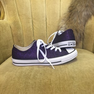Purple Glitter Vans Etsy