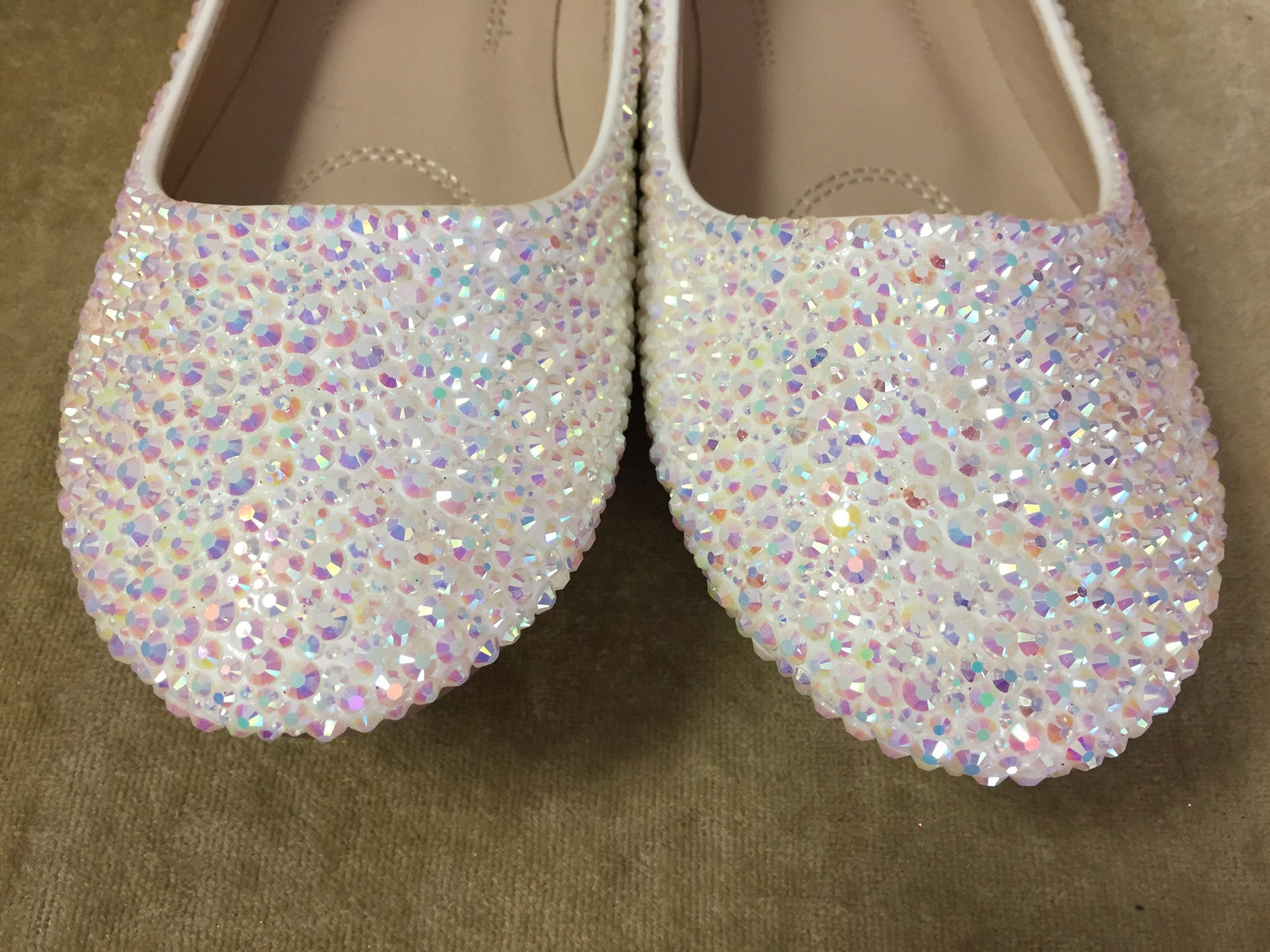 white ab crystal bridal high flats. custom made. strassed ballet flats white ab crystal bridal high flats. custom made. strassed ballet flats