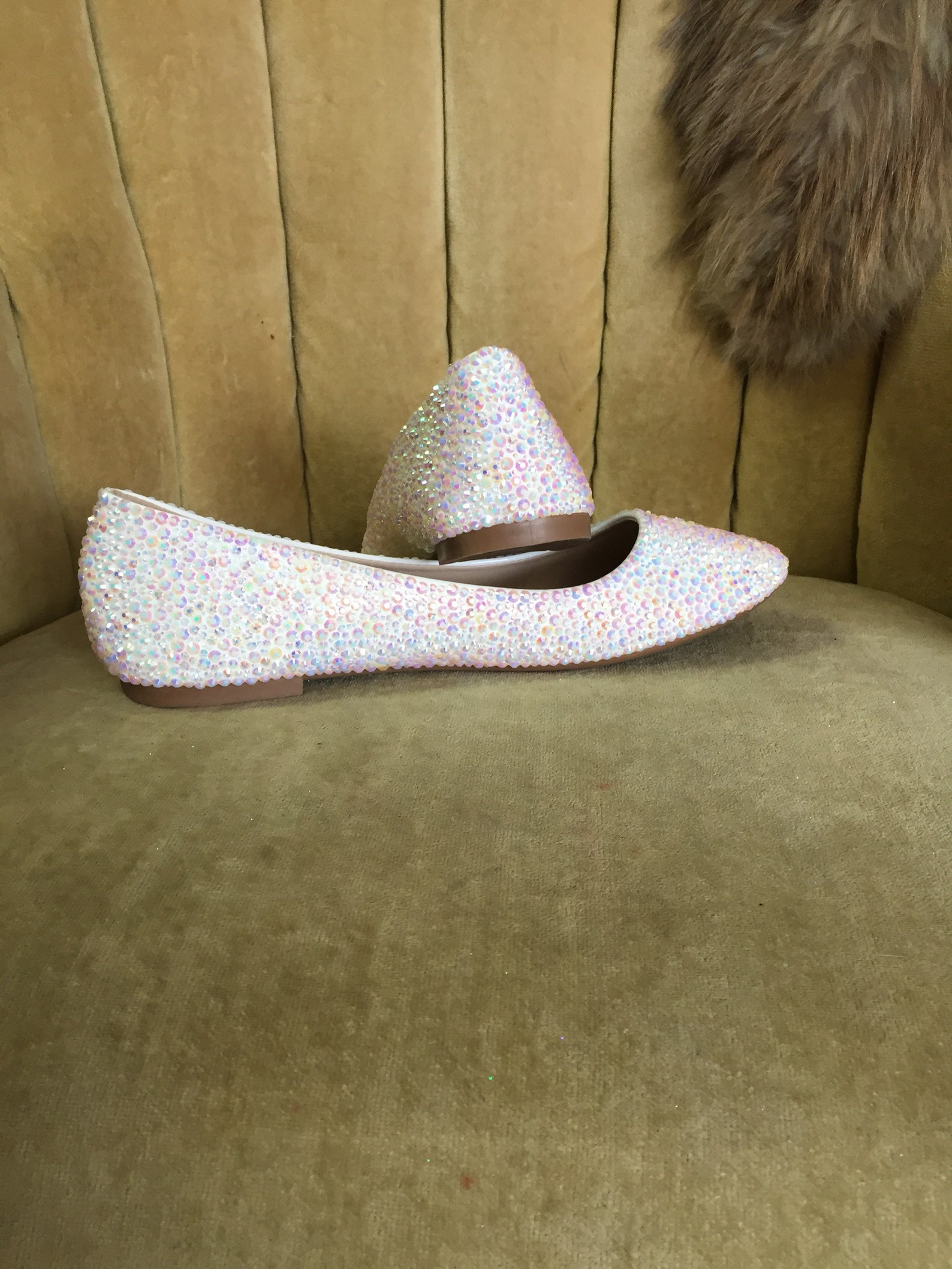 white ab crystal bridal high flats. custom made. strassed ballet flats white ab crystal bridal high flats. custom made. strassed ballet flats