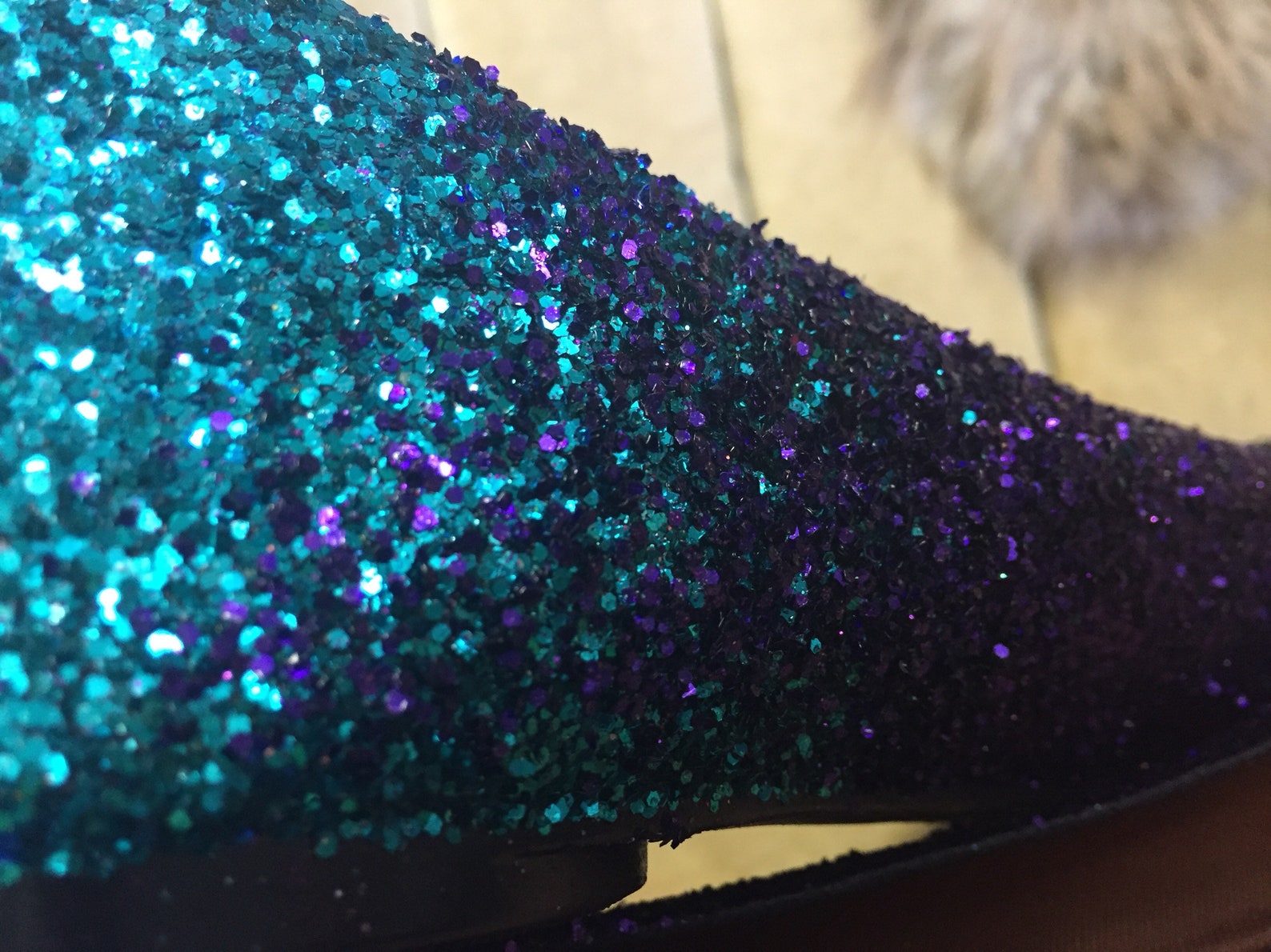 personalized ombre ballet flats. teal to purple ombre.