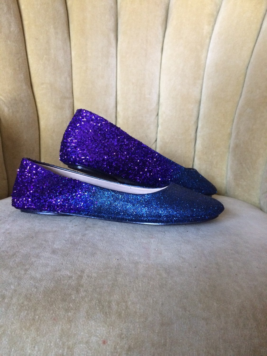Woman's custom made to order ballet flats. Glitter flats. | Etsy