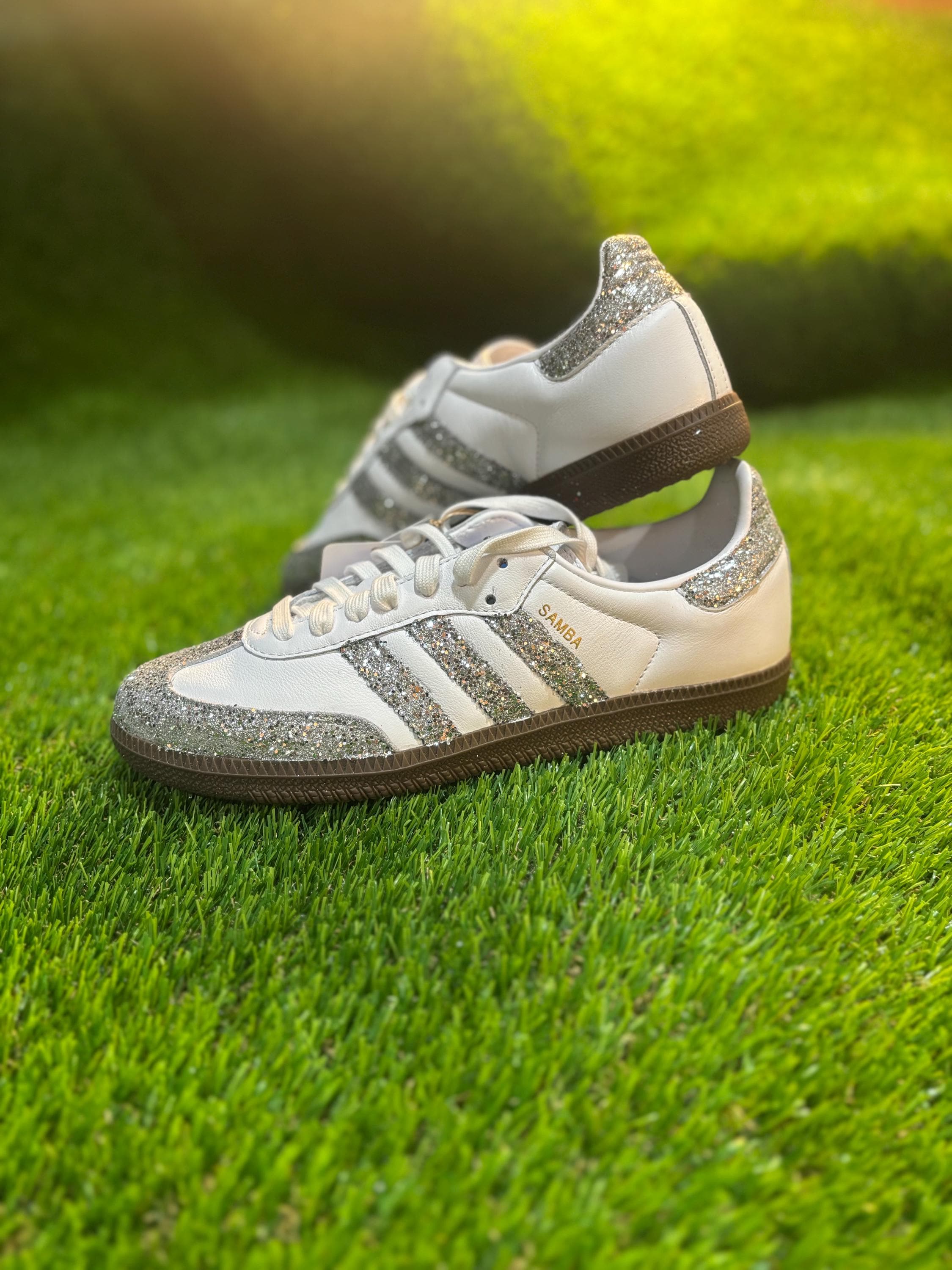 adidas gazelle silver green womens adidas Samba OG Silver Metallic Cracked Leather Women's – Lilac Blonde main image 0