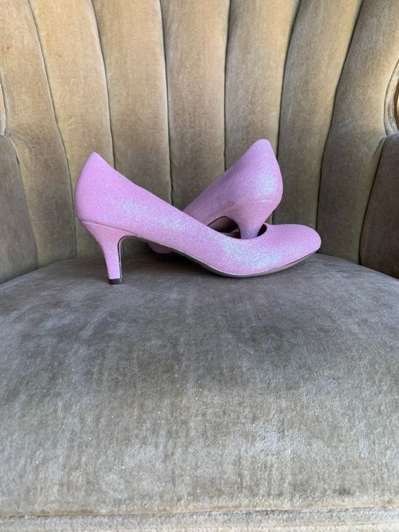 short glitter heels