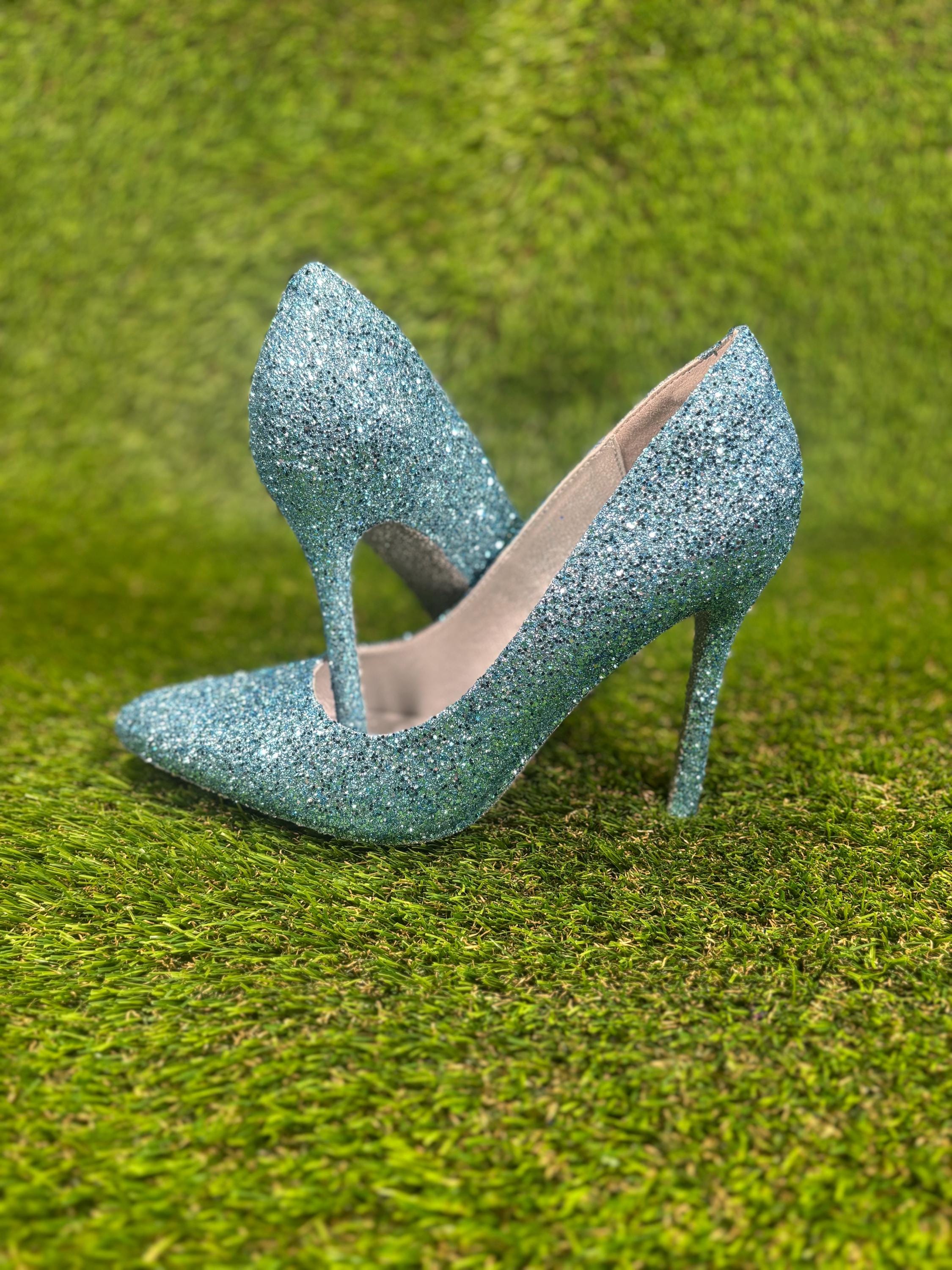 blue glitter dress shoes Men's Turquoise Blue Sequin Glitter Loafers â€“ Sparkling Slip-On Party Dress  Shoes for Prom, Weddings, and Nightlife main image 1