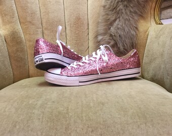 opslag Componist sessie Authentic Converse All Stars in Pink Glitter. Custom Made to - Etsy