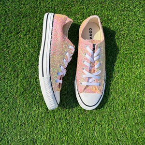 Authentic Pink Glitter Converse: Custom High Top Sneakers