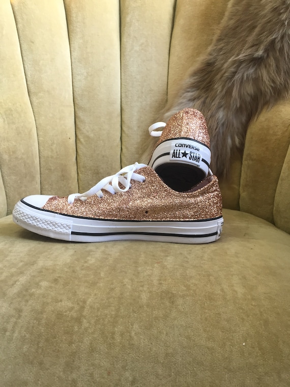 Authentic Converse All Stars Rose Gold Glitter. Custom Made - Israel