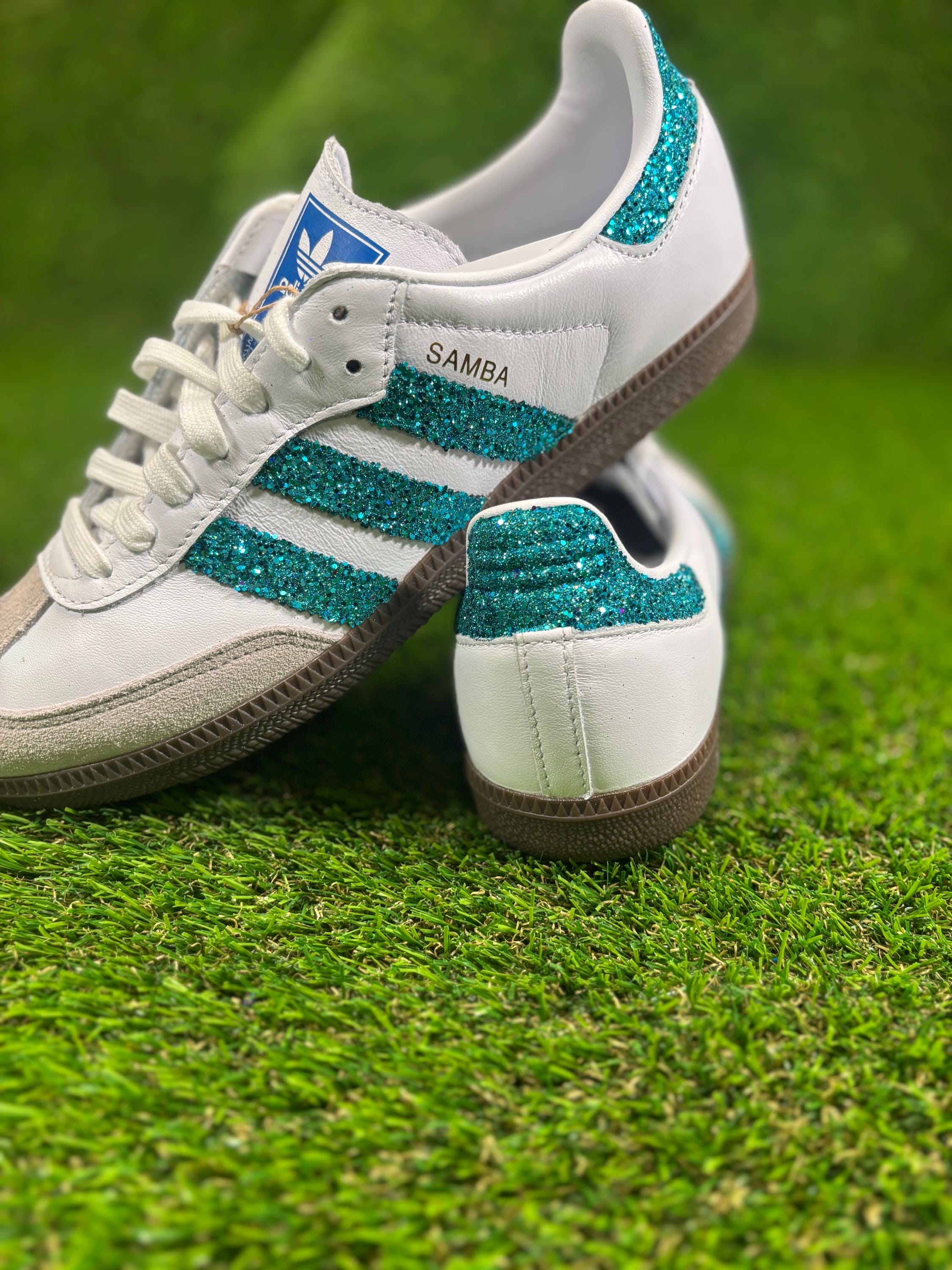adidas gazelle silver green womens Adidas Samba OG White Halo Blue Gum – Newcop main image 1