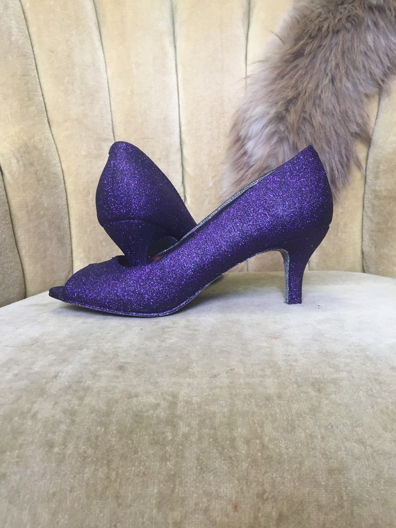 Dark Purple Stiletto Satin Pumps Elegant Pointed Toe Office Bow Heels