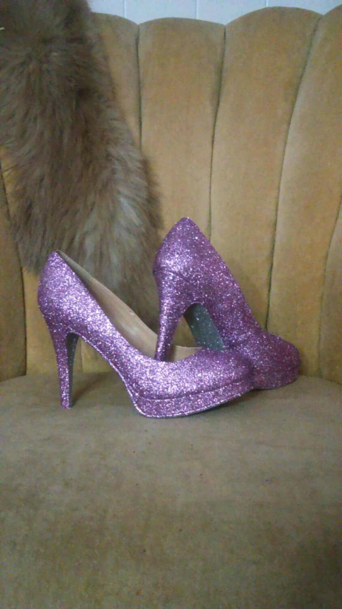 Glitter high heels. Lavender Purple heels . Bridal shoes. Etsy
