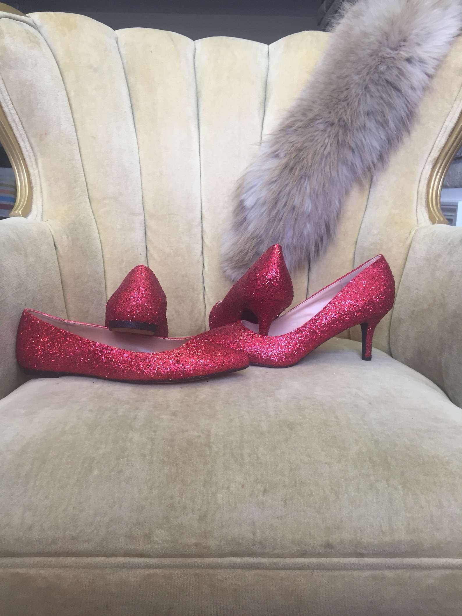 custom made to order, glitter high heels and ballet flats. bridal bundle
