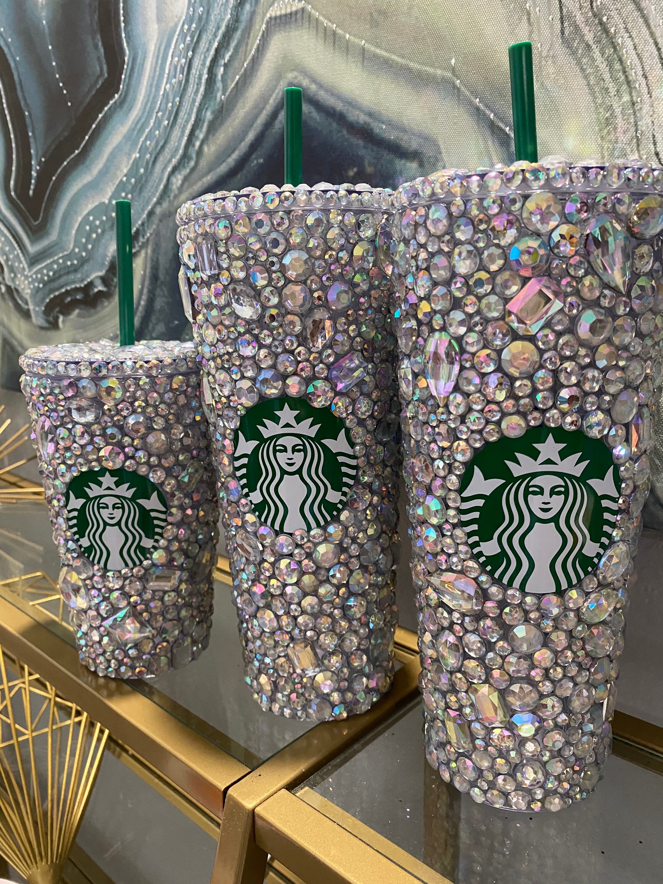 Rhinestone Starbucks Cold Cup: Bedazzled Glitter Cup - Etsy Israel
