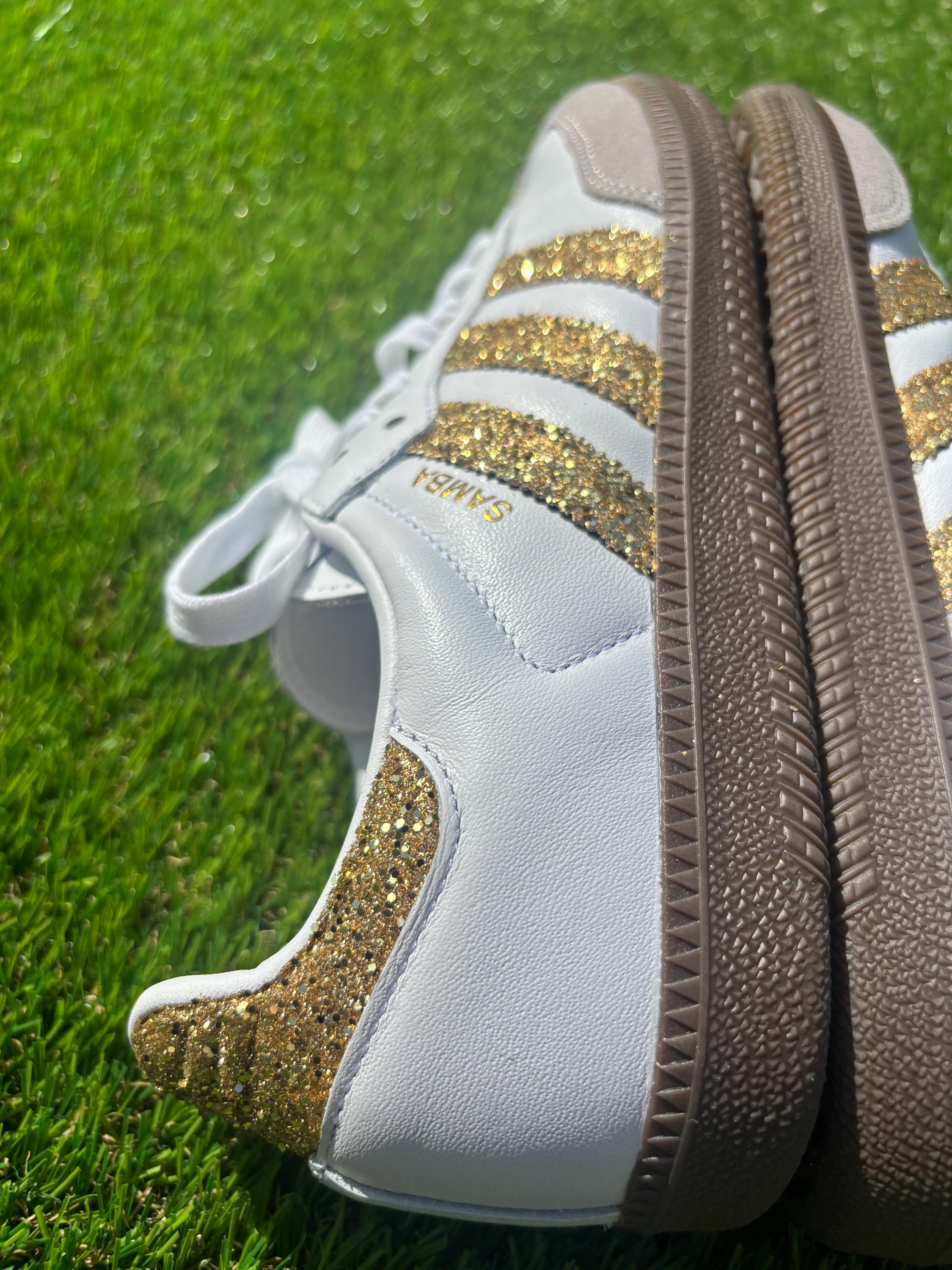 Custom Gold Adidas Samba OG Glitter Sneakers: Bridal Wedding Shoes - Etsy