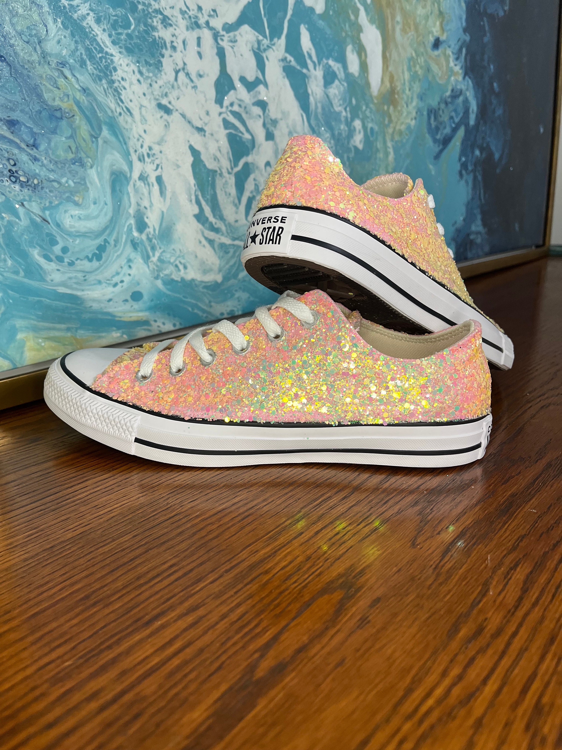 Wedding High Top Converse-bridal Sneakers-bling Sneakers-chucks and  Pearls-bling Chuck Taylors-bling Sneakers 