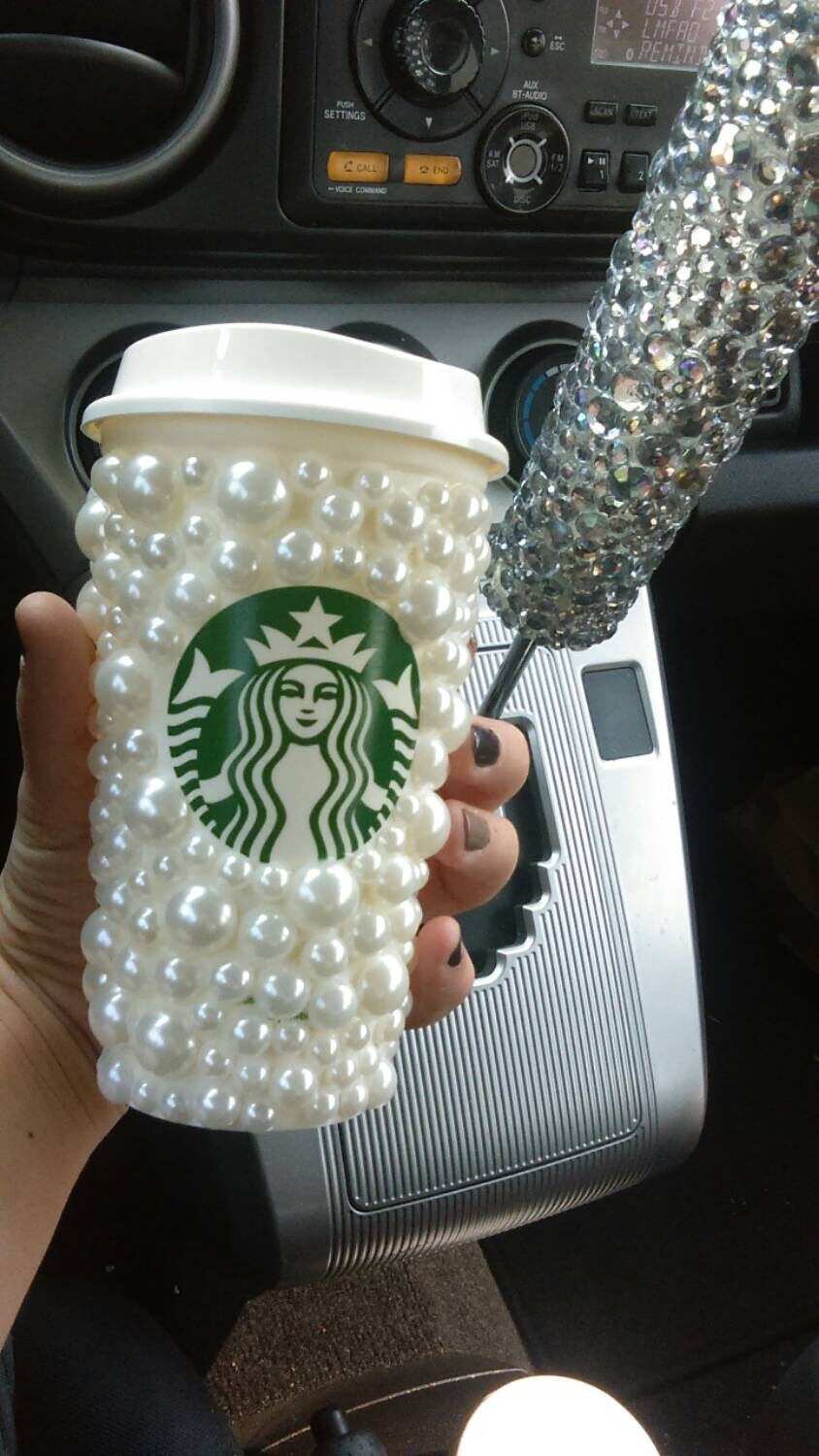 Pearl cup. Travel cup. Glitter cup. Glitter Starbucks cup