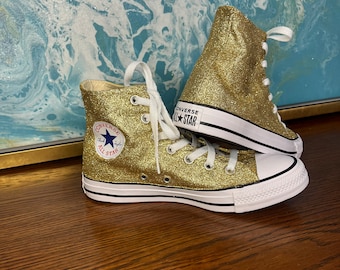 Gold Sparkle Converse Gold Glitter Converse All Glitter Sneakers
