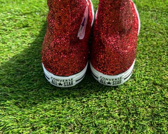 Style Red Sequin Chuck Taylors Custom Red Glitter Converse All
