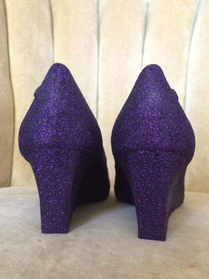 Mauve wedge shop heels