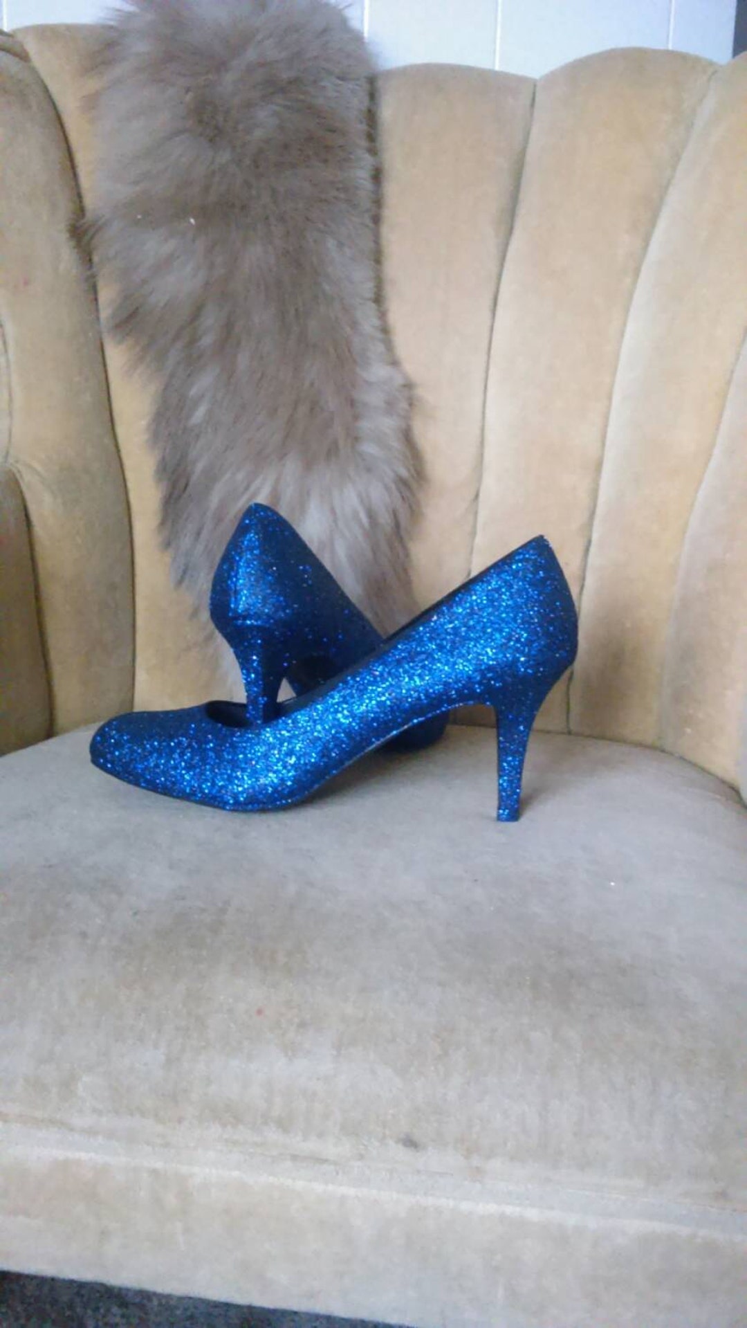navy sparkle heels