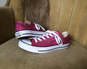 Authentic converse all stars in pink glitter. Custom made to order in any color