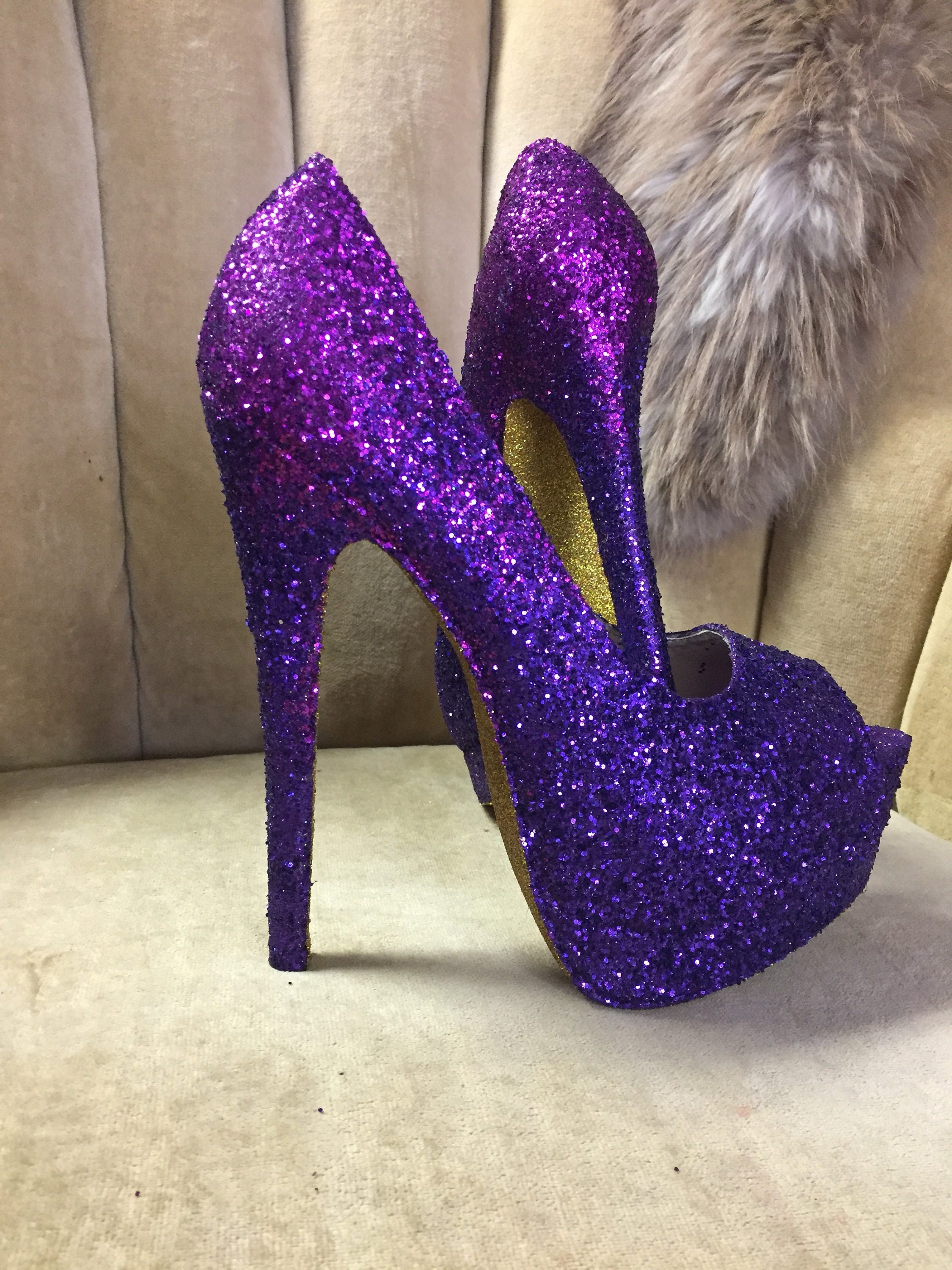 Glitter High Heels. Ombre Purple Glitter High Heels. Womans US - Etsy Canada