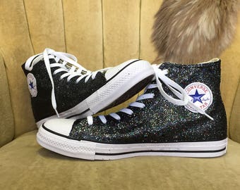 Black shiny converse hot sale