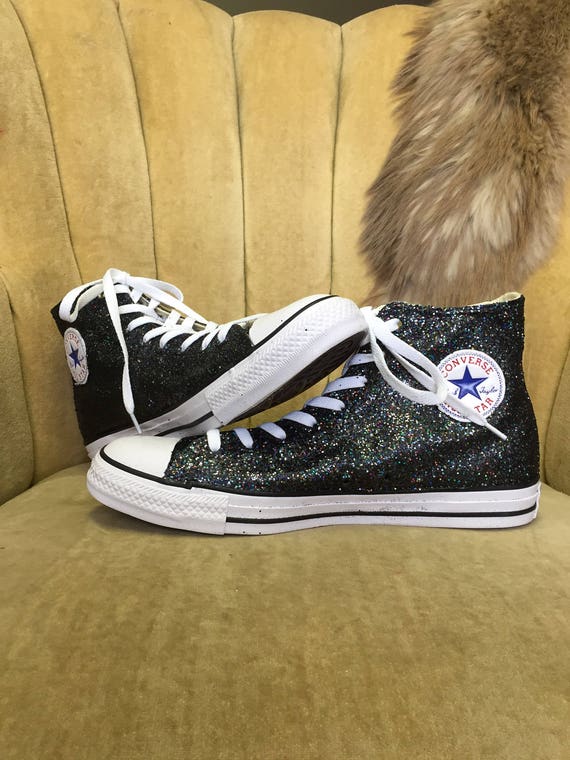 black glitter converse high tops