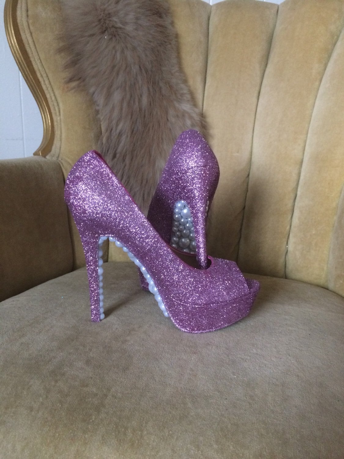 Glitter high heels. Lavender Purple heels . Bridal shoes. | Etsy