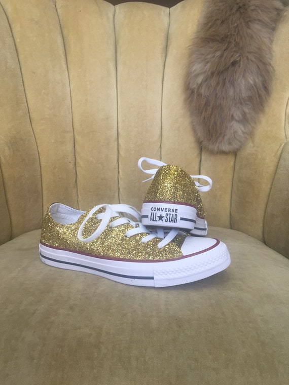 Authentic Converse All Stars in Gold Glitter. Custom Made to Order in Any Color High Top or Low Top Chucks. Etsy Canada