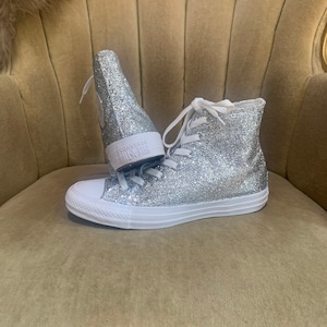 Converse plateadas cheap brillantes