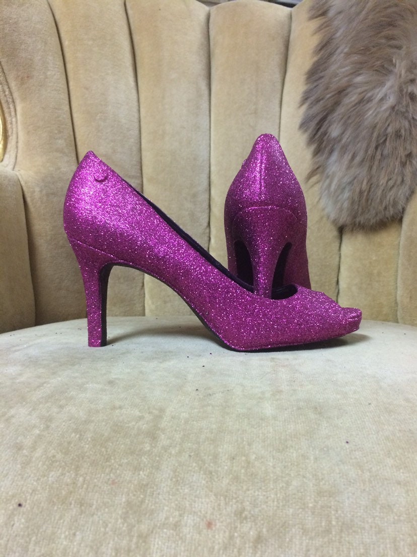 hot pink sparkly heels
